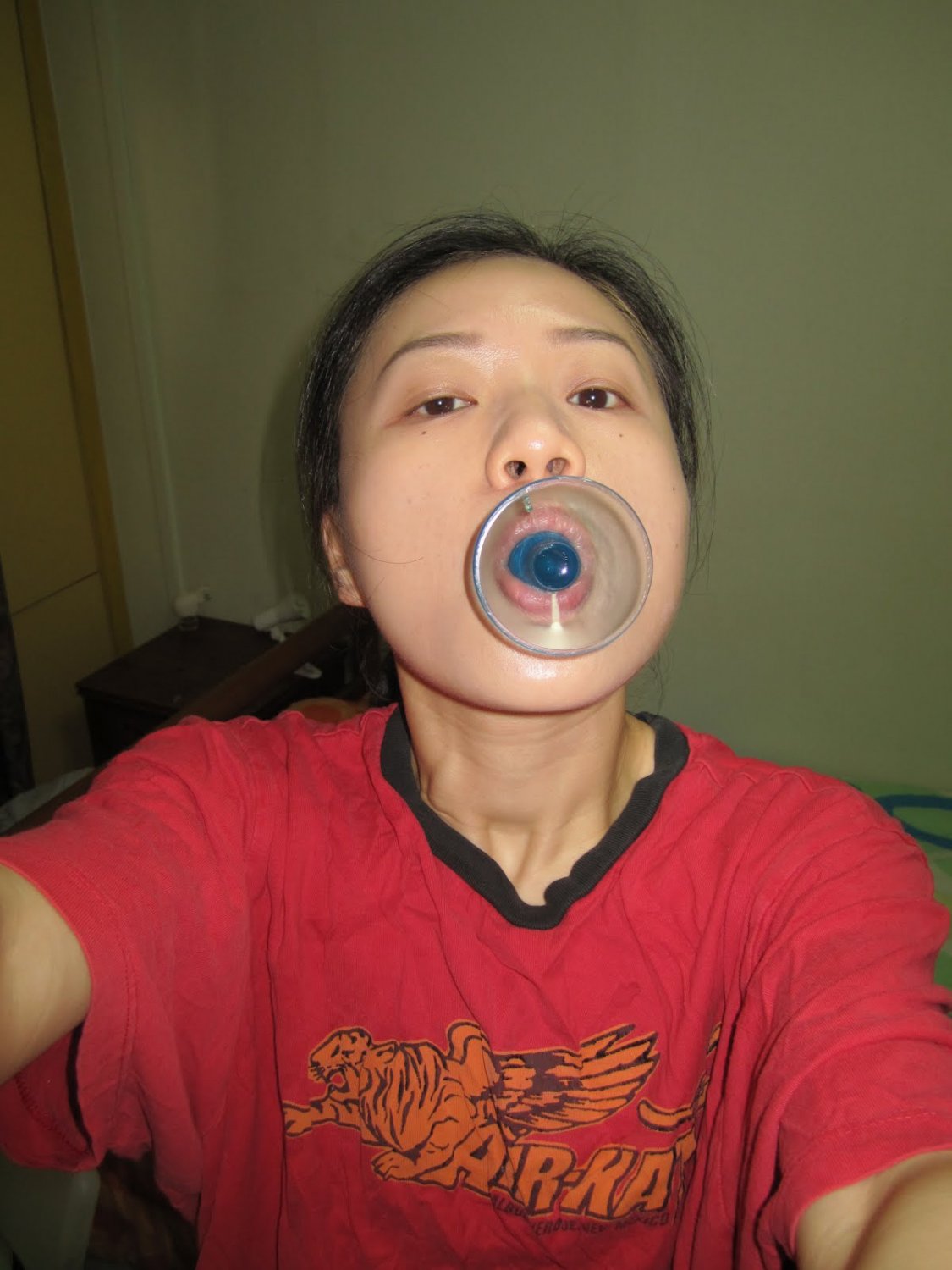 Slim Chinese selfies with butplug in mouth #HjQk53kG